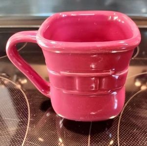 LONGABERGER Pottery woven traditions paprika square coffee mug